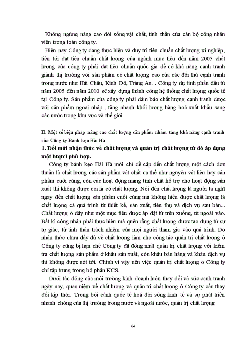 image for page Chất lượng sản phẩm với việc nâng cao khả năng cạnh tranh của Công ty Bánh kẹo Hải Hà 1