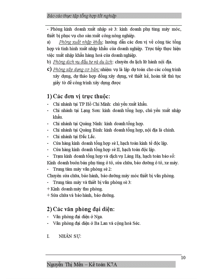 image for page Báo cáo thực tập tại Công ty xuất nhập khẩu và đầu tư IMEXIN