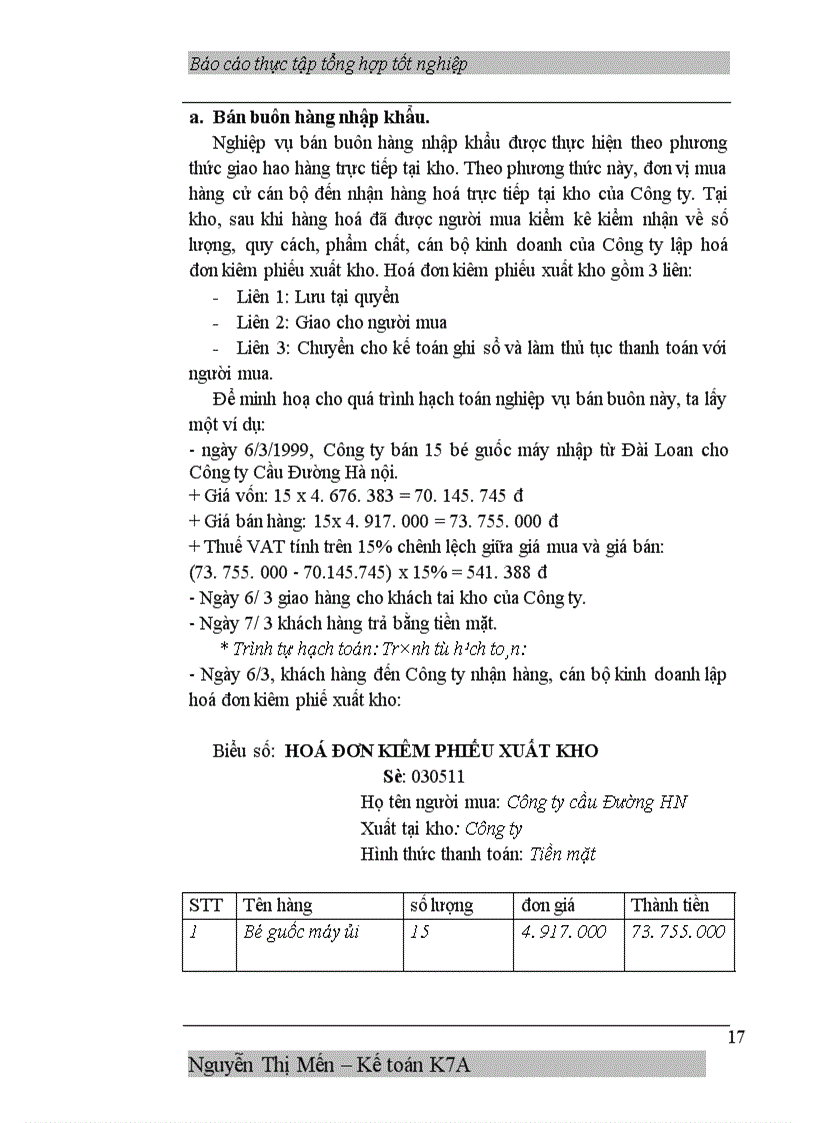 image for page Báo cáo thực tập tại Công ty xuất nhập khẩu và đầu tư IMEXIN