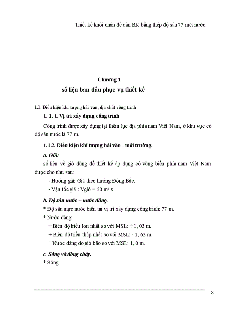 image for page Thiết kế khối chân đế dàn BK bằng thép độ sâu mét nước