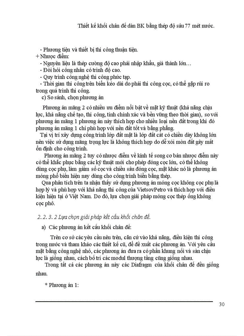 image for page Thiết kế khối chân đế dàn BK bằng thép độ sâu mét nước