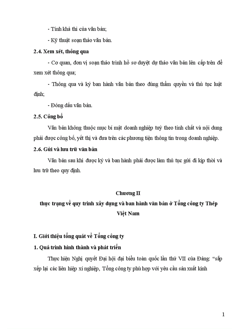 image for page Hoàn thiện một bước quy trình xây dựng và ban hành văn bản nhằm nâng cao hiệu quả kinh doanh ở Tổng công ty Thép Việt Nam