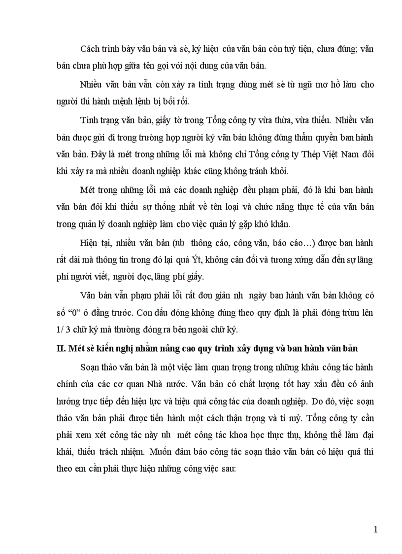 image for page Hoàn thiện một bước quy trình xây dựng và ban hành văn bản nhằm nâng cao hiệu quả kinh doanh ở Tổng công ty Thép Việt Nam