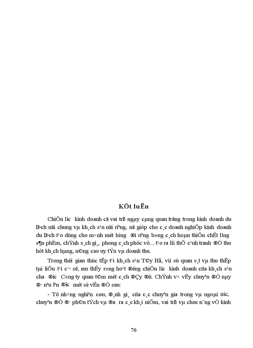 image for page Một số kiến nghị nhằm hoàn thiện chiến lược kinh doanh của Công ty Du lịch dịch vụ Tây Hồ