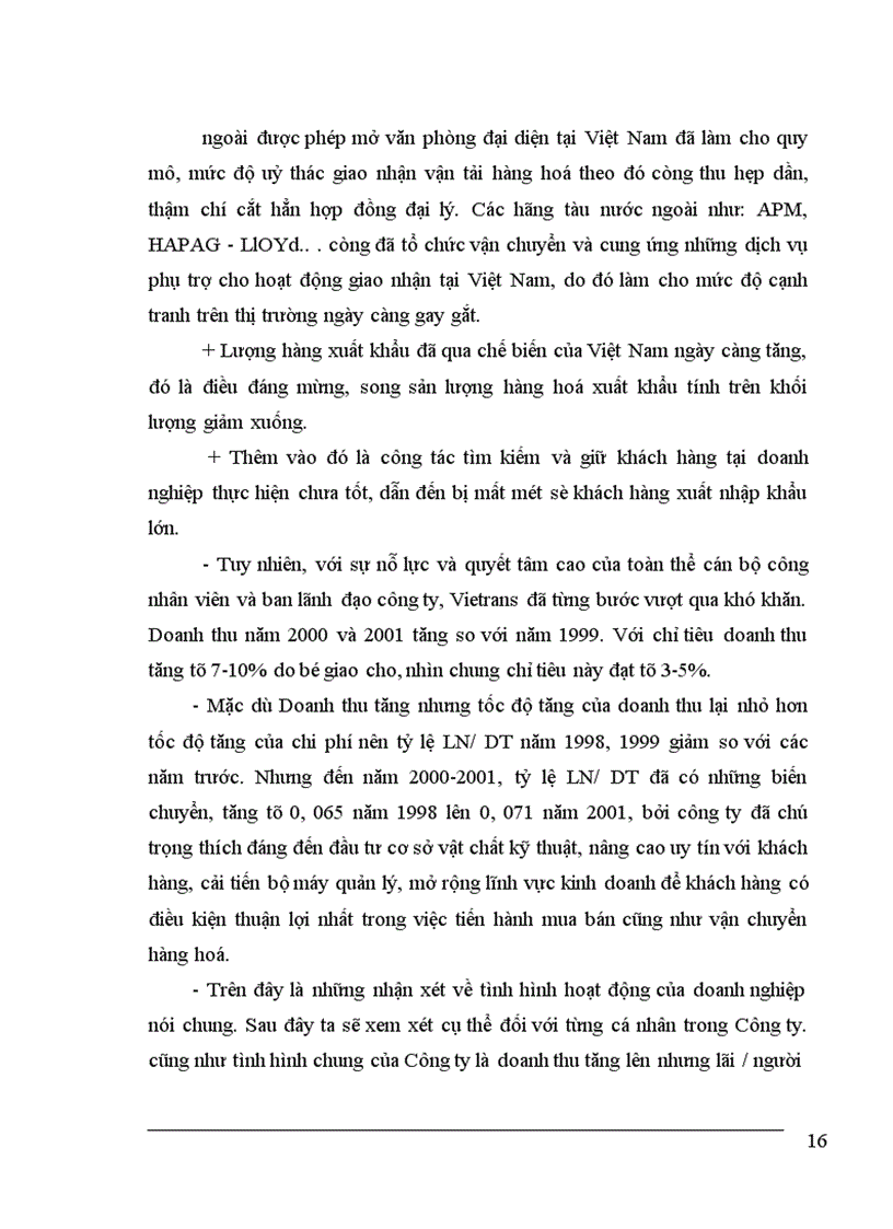 image for page Tình hình hoạt động kinh doanh dịch vụ giao nhận kho vận tại Vietrans