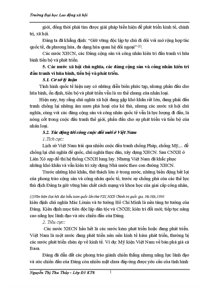 image for page Những đặc điểm và xu thế của thời đại ngày nay và tác động của nó đến Việt Nam trong công cuộc đổi mới ở nước ta 1