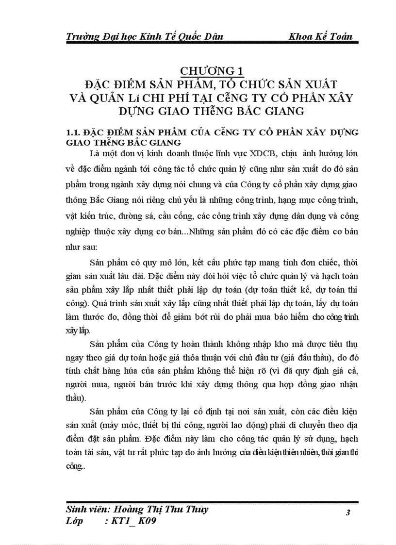 image for page Hoàn thiện kế toán chi phí sản xuất và tính giá thành sản phẩm xây lắp tại Công ty cổ phần xây dựng giao thông Bắc Giang 1