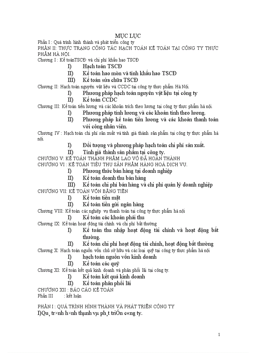 hạch toán kế toán tổng hợp tại công ty thực phẩm hà nội 1