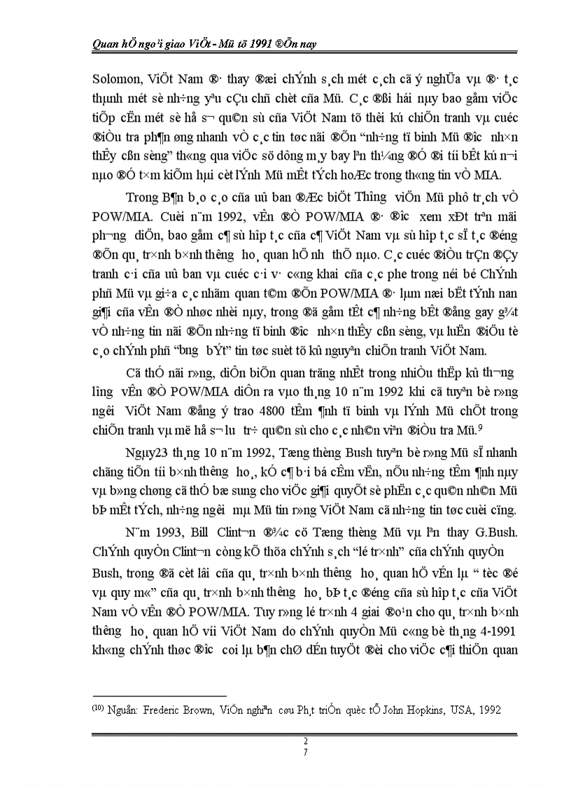 image for page Quan hệ ngoại giao Việt Mỹ từ 1991 đến nay