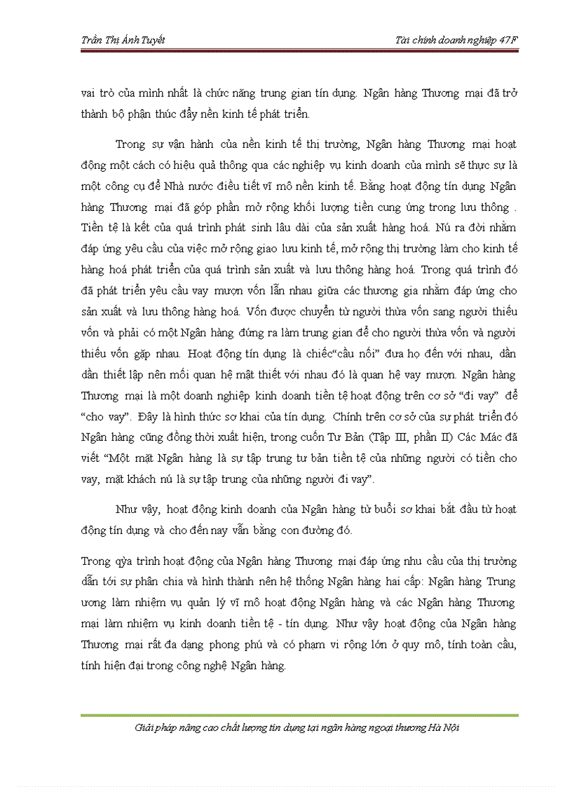 image for page Giải pháp nâng cao chất lượng tín dụng tại Ngân hàng Ngoại thương Hà Nội 1