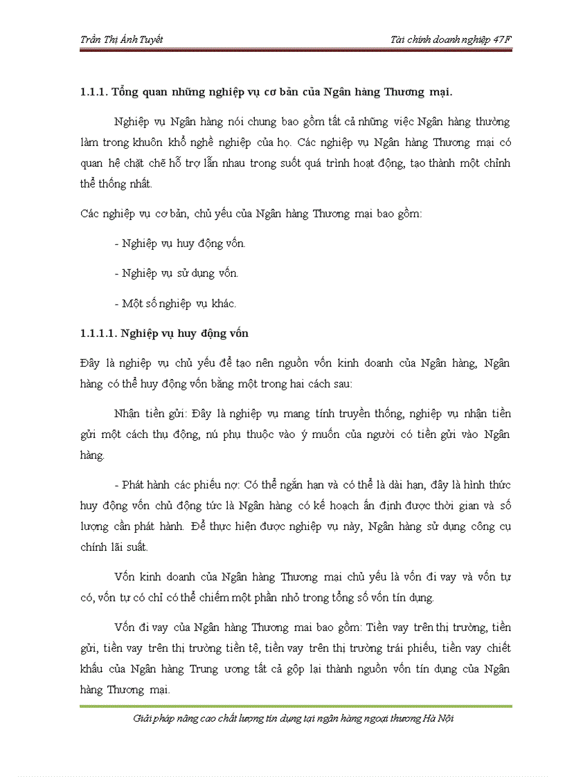 image for page Giải pháp nâng cao chất lượng tín dụng tại Ngân hàng Ngoại thương Hà Nội 1