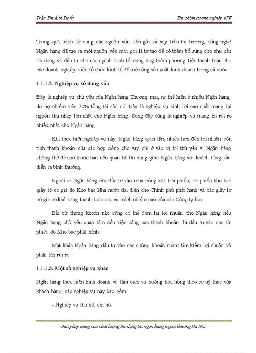 image for page Giải pháp nâng cao chất lượng tín dụng tại Ngân hàng Ngoại thương Hà Nội 1