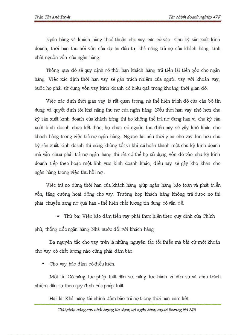 image for page Giải pháp nâng cao chất lượng tín dụng tại Ngân hàng Ngoại thương Hà Nội 1