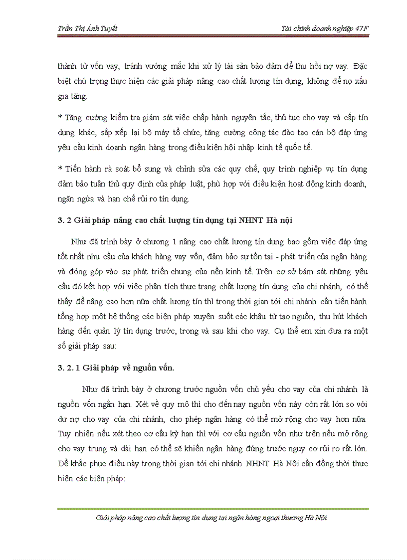 image for page Giải pháp nâng cao chất lượng tín dụng tại Ngân hàng Ngoại thương Hà Nội 1