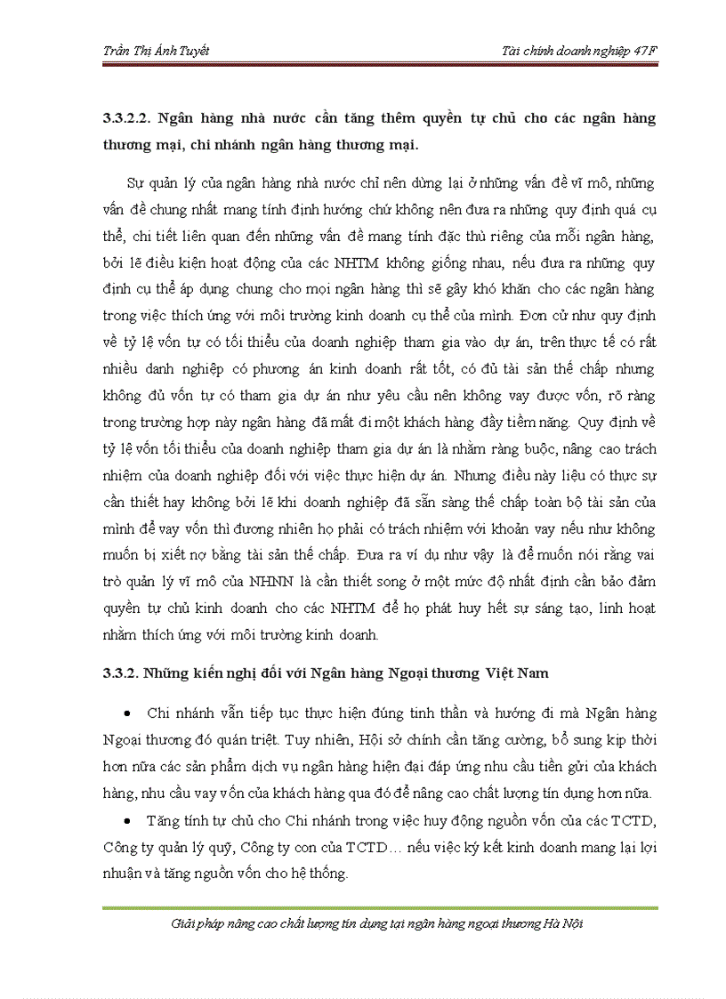 image for page Giải pháp nâng cao chất lượng tín dụng tại Ngân hàng Ngoại thương Hà Nội 1