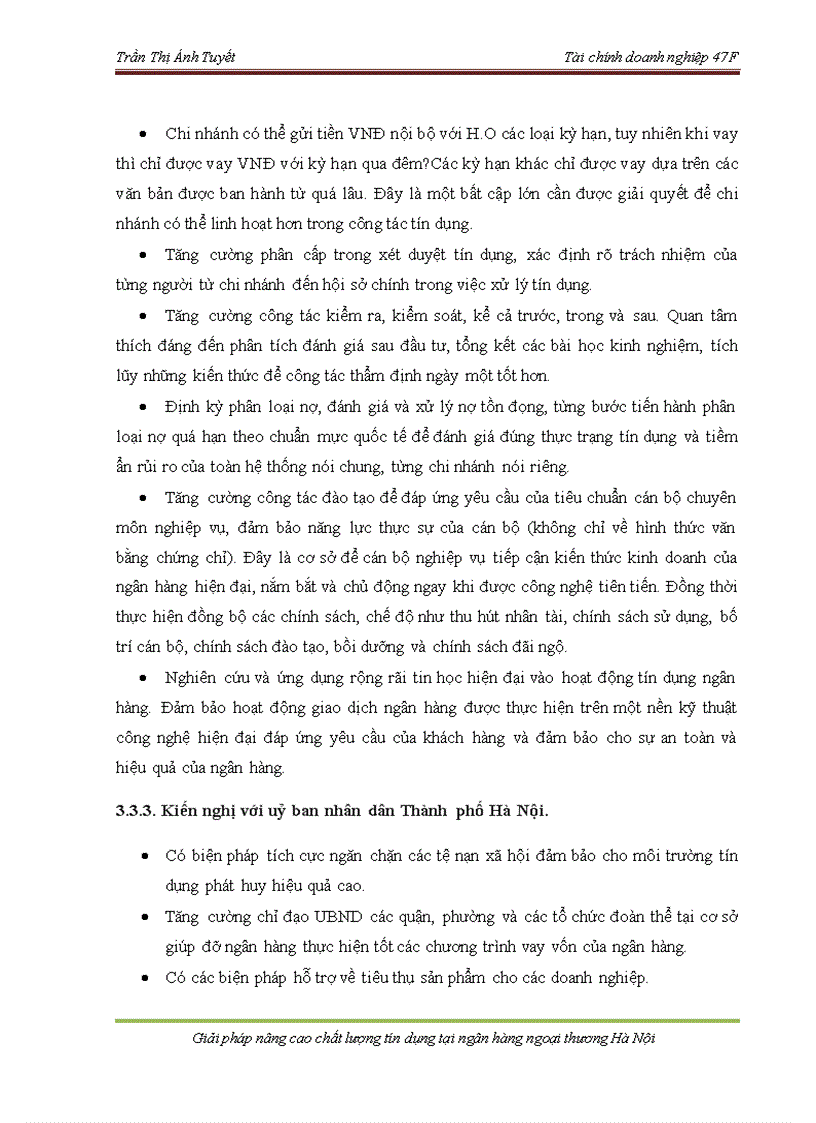 image for page Giải pháp nâng cao chất lượng tín dụng tại Ngân hàng Ngoại thương Hà Nội 1