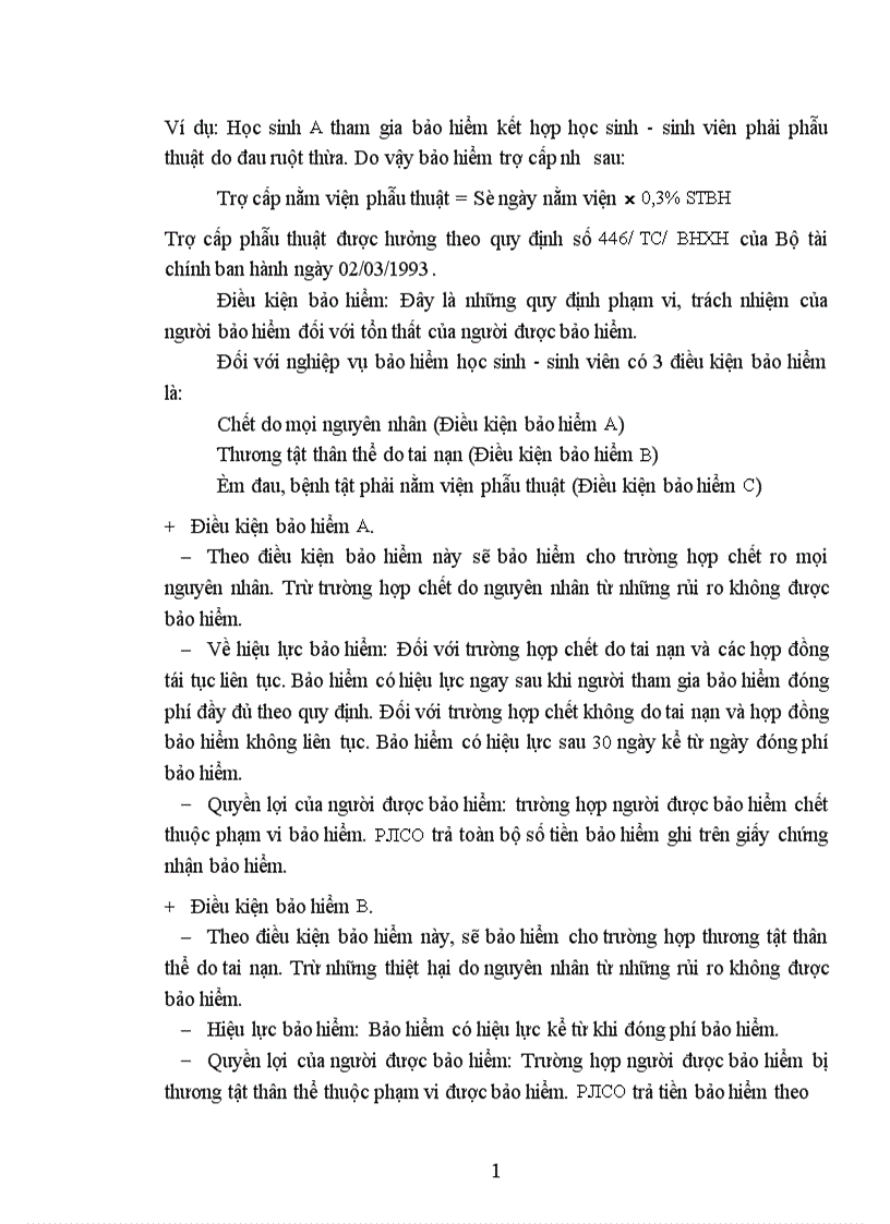 image for page Phân tích thực trạng khai thác nghiệp vụ bảo hiểm kết hợp học sinh sinh viên tại công ty cổ phần bảo hiểm Petrolimex PJICO 1