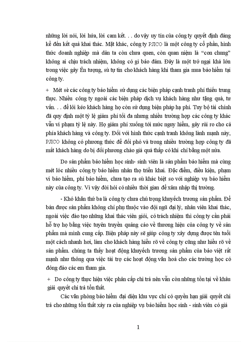 image for page Phân tích thực trạng khai thác nghiệp vụ bảo hiểm kết hợp học sinh sinh viên tại công ty cổ phần bảo hiểm Petrolimex PJICO 1