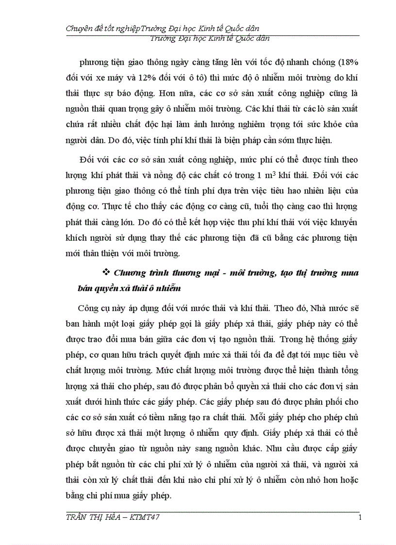 image for page Thực trạng và giải pháp nâng cao hiệu quả áp dụng công cụ kinh tế trong quản lý môi trường trên địa bàn tha 1