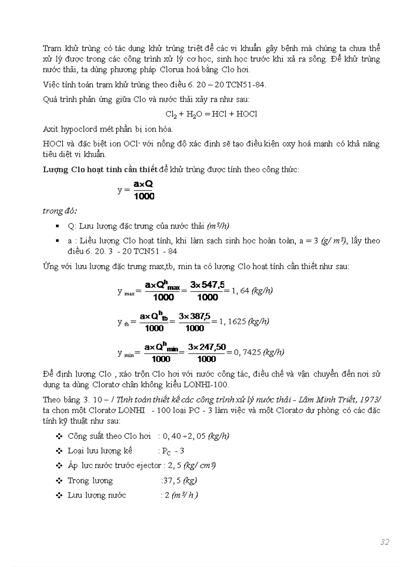 image for page Xác định mức độ cần thiết xử lý nước thải