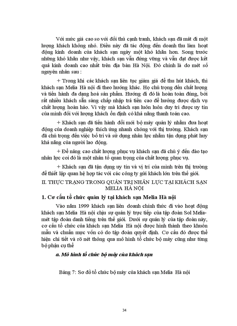 image for page Quản trị nhân lực tại khách sạn Melia Hà nội Thực trạng và giải pháp 1