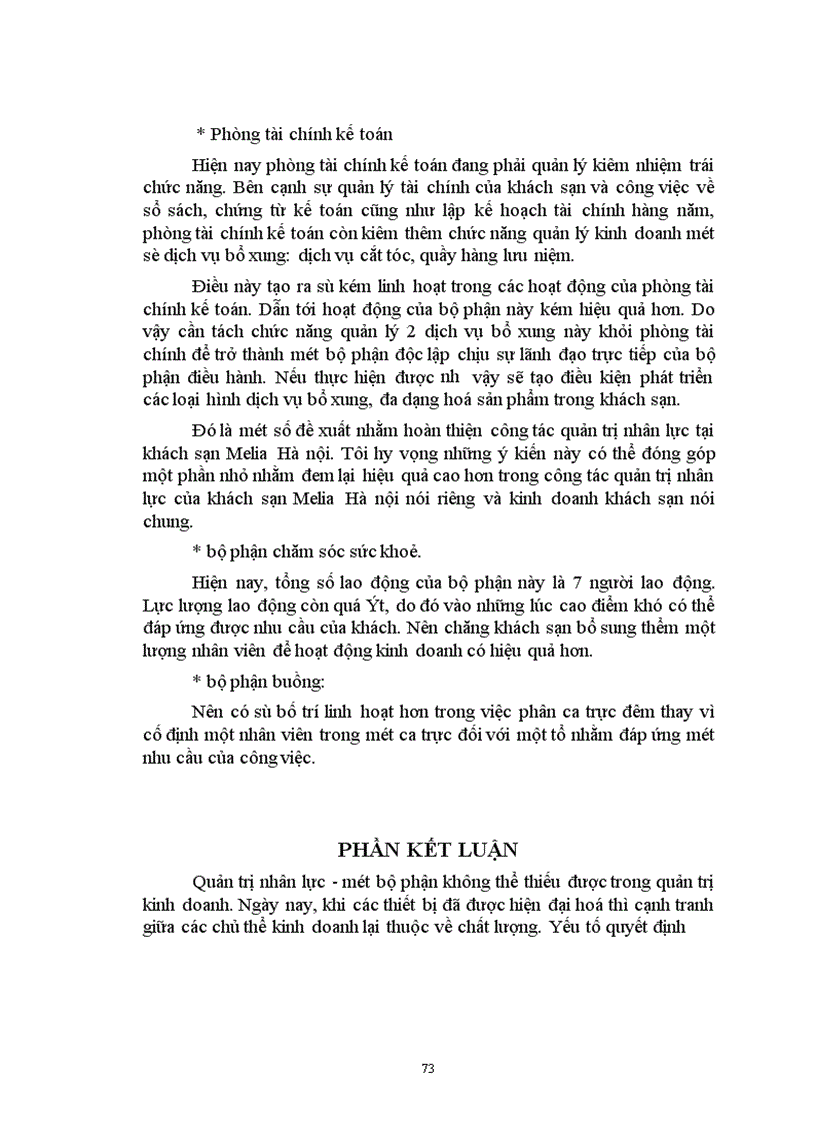 image for page Quản trị nhân lực tại khách sạn Melia Hà nội Thực trạng và giải pháp 1