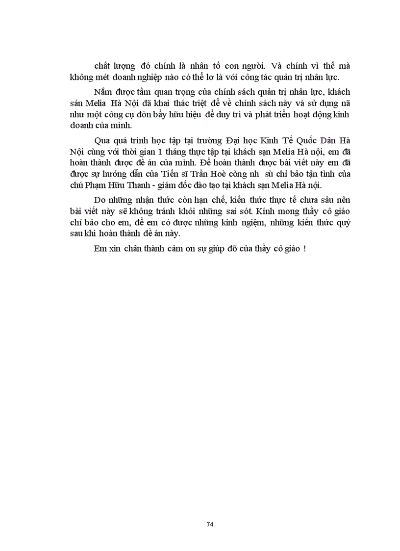 image for page Quản trị nhân lực tại khách sạn Melia Hà nội Thực trạng và giải pháp 1