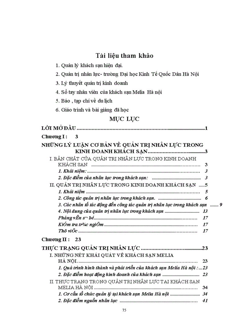 image for page Quản trị nhân lực tại khách sạn Melia Hà nội Thực trạng và giải pháp 1