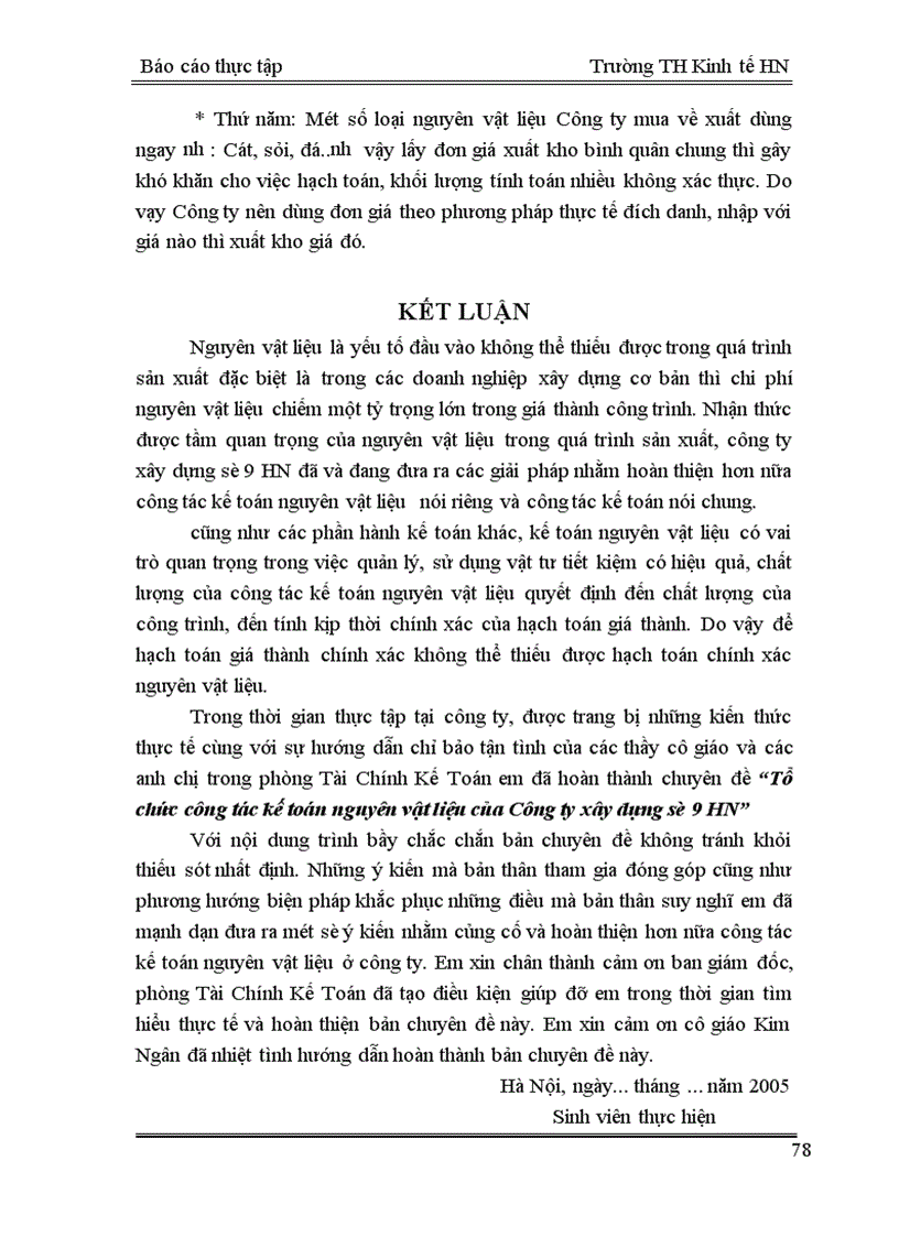 image for page Tổ chức công tác kế toán nguyên vật liệu của Công ty xây dựng số 9 Hà Nội 1