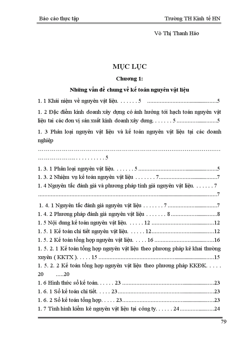 image for page Tổ chức công tác kế toán nguyên vật liệu của Công ty xây dựng số 9 Hà Nội 1
