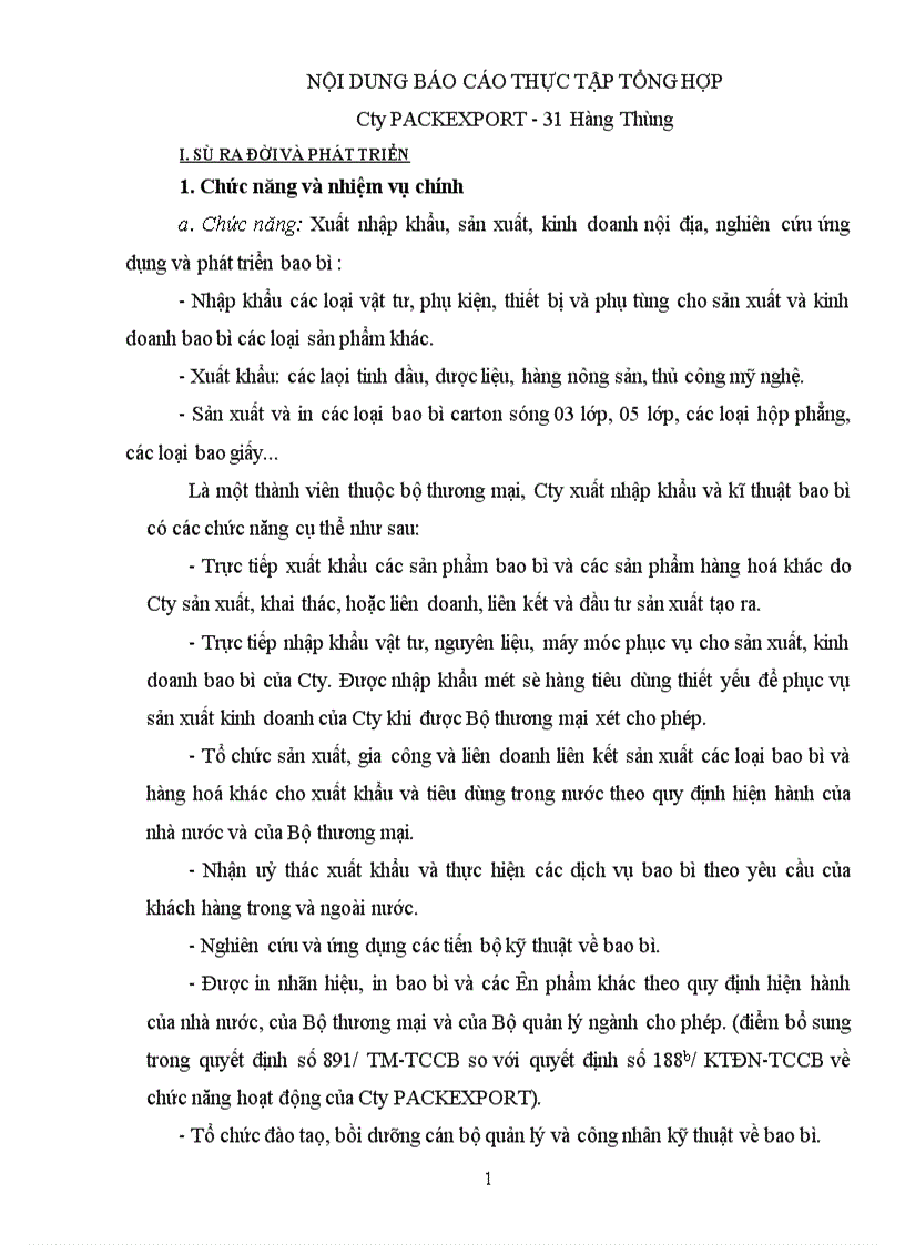 image for page Báo cáo thực tập tổng hợp của Cty PACKEXPORT 31 Hàng Thùng