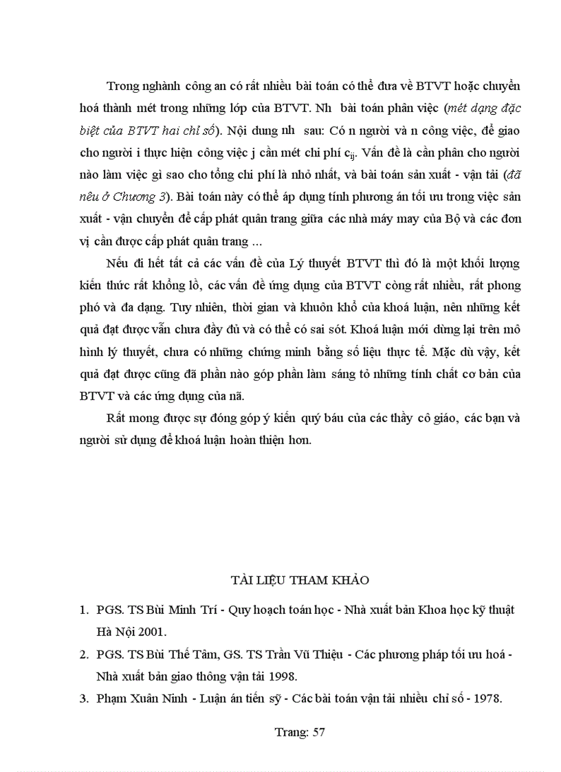 image for page Bài toán vận tải ba chỉ số solid transport problem không hạn chế và có hạn chế khả năng thông qua Bài toán vận tải ba chỉ số khoảng interval solid transport problem và giới thiệu một số Bài toán vận tải đa mục tiêu