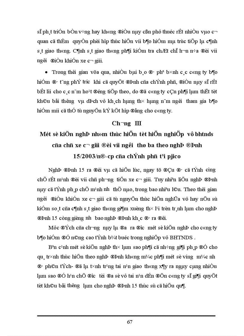 image for page Nghiệp vụ bảo hiểm trách nhiệm dân sự của chủ xe cơ giới đối với người thứ ba Kiến nghị nhằm thực hiện tốt nghiệp vụ theo nghị định 15 2003 NĐ CP của Chính phủ tại PJICO giai đoạn 1998 2002 1