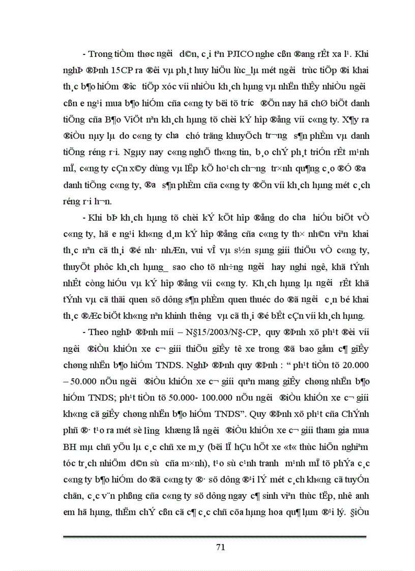 image for page Nghiệp vụ bảo hiểm trách nhiệm dân sự của chủ xe cơ giới đối với người thứ ba Kiến nghị nhằm thực hiện tốt nghiệp vụ theo nghị định 15 2003 NĐ CP của Chính phủ tại PJICO giai đoạn 1998 2002 1