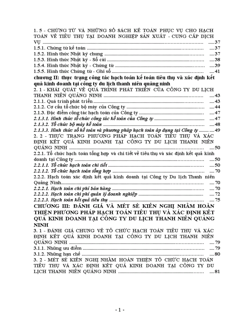 image for page Tổ chức hạch toán về tiêu thụ và xác định kết quả kinh doanh tại Công ty Du lịch Thanh niên Quảng Ninh 1