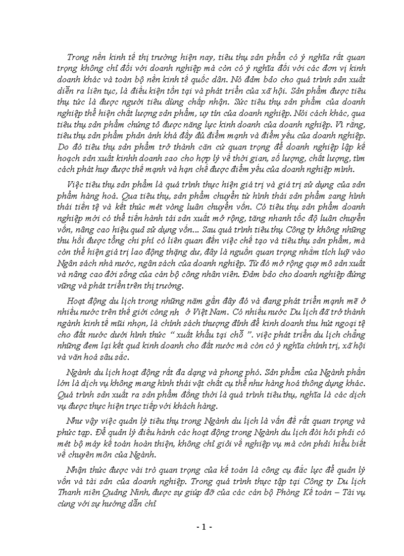 image for page Tổ chức hạch toán về tiêu thụ và xác định kết quả kinh doanh tại Công ty Du lịch Thanh niên Quảng Ninh 1