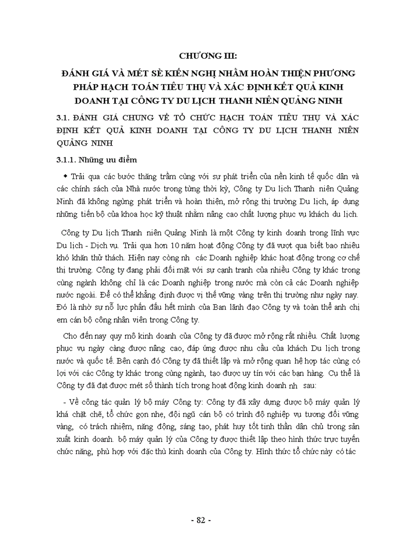 image for page Tổ chức hạch toán về tiêu thụ và xác định kết quả kinh doanh tại Công ty Du lịch Thanh niên Quảng Ninh 1