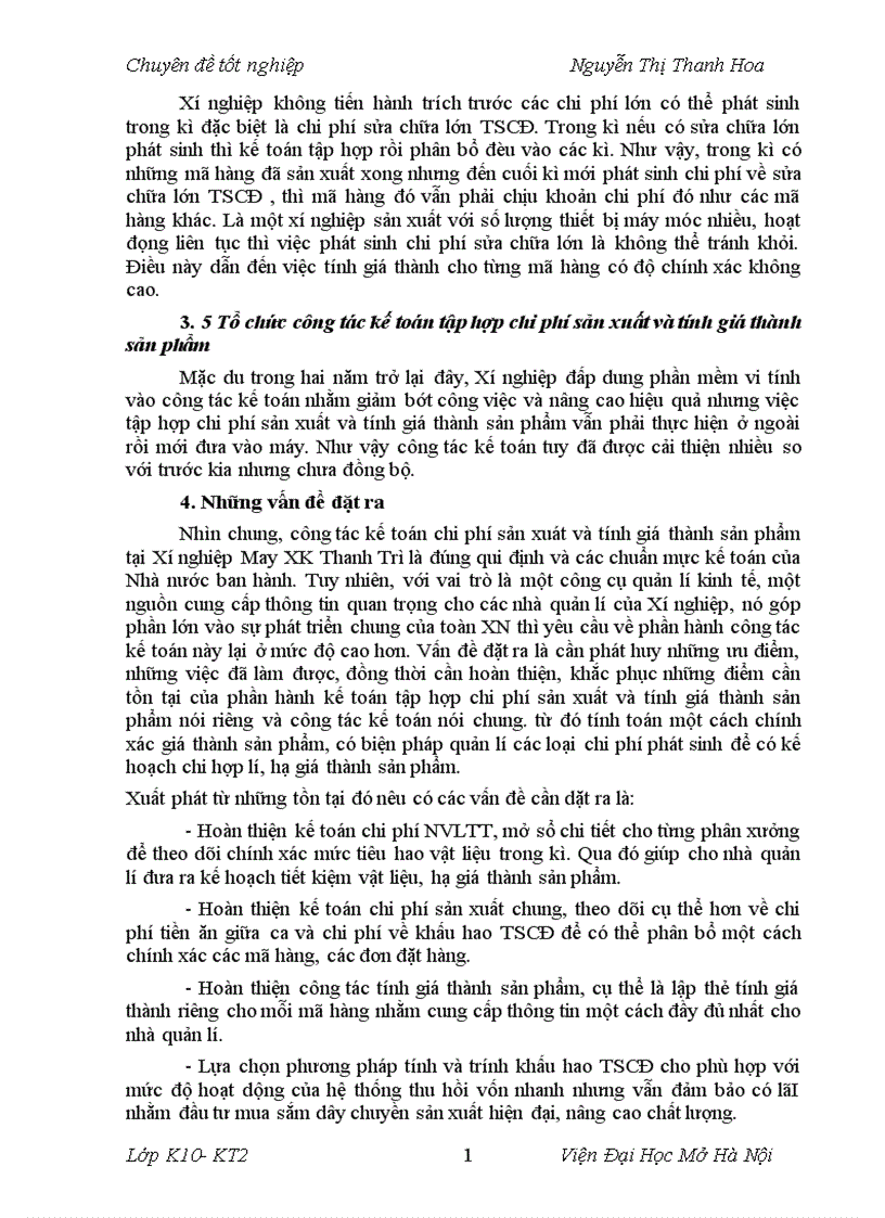 image for page Kế toán tập hợp chi phí sản xuất và tính giá thành sản phẩm tại Xí nghiệp May Xuất khẩu Thanh Trì 1