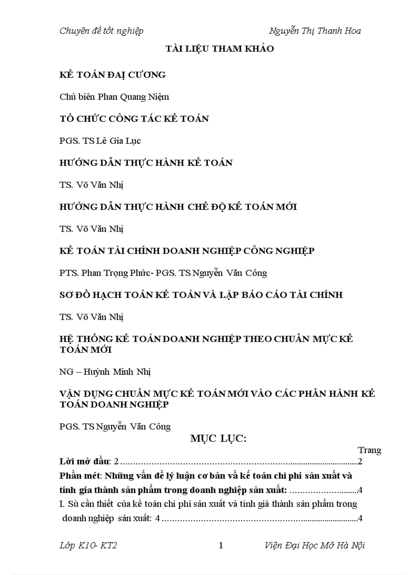 image for page Kế toán tập hợp chi phí sản xuất và tính giá thành sản phẩm tại Xí nghiệp May Xuất khẩu Thanh Trì 1