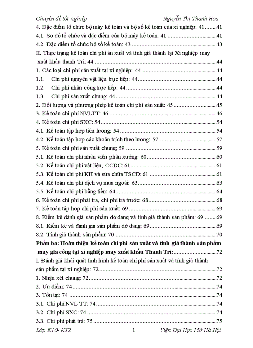 image for page Kế toán tập hợp chi phí sản xuất và tính giá thành sản phẩm tại Xí nghiệp May Xuất khẩu Thanh Trì 1