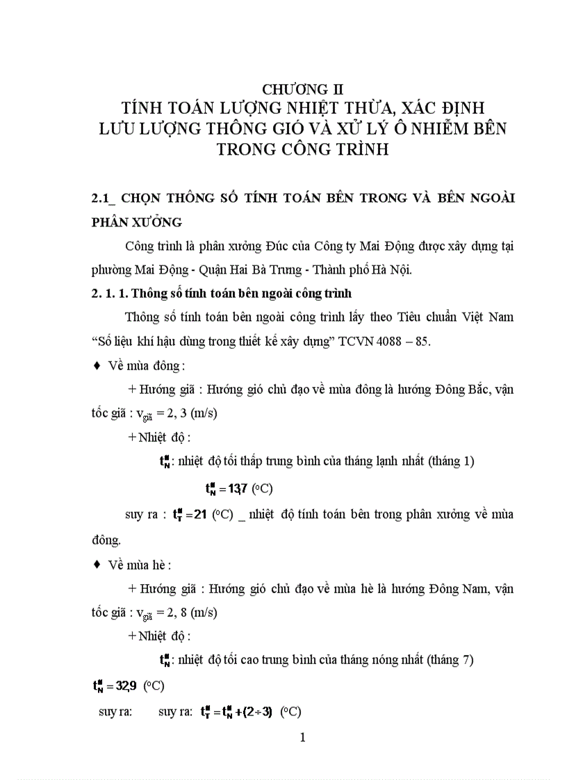 image for page Tính toán thiết kế hệ thống thông gió xử lý khí thải Phân xưởng Đúc Công ty Mai Động
