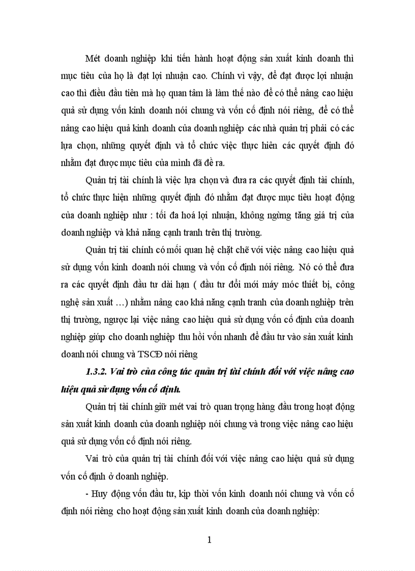 image for page Một số giải pháp chủ yếu nhằm góp phần nâng cao hiệu quả sử dụng vốn cố định ở Công ty Cao Su Sao Vàng 1