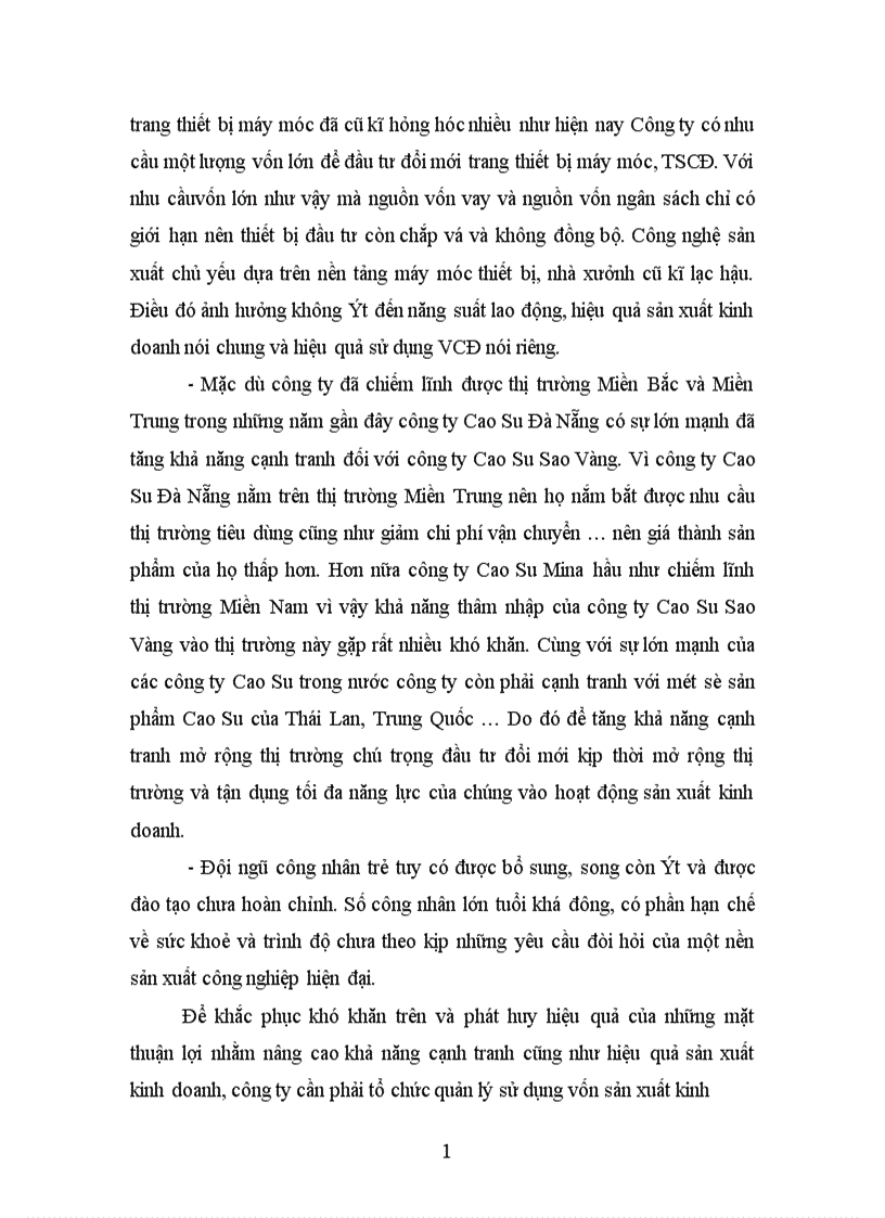 image for page Một số giải pháp chủ yếu nhằm góp phần nâng cao hiệu quả sử dụng vốn cố định ở Công ty Cao Su Sao Vàng 1
