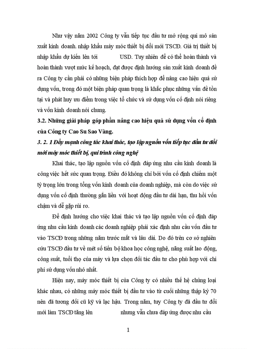 image for page Một số giải pháp chủ yếu nhằm góp phần nâng cao hiệu quả sử dụng vốn cố định ở Công ty Cao Su Sao Vàng 1