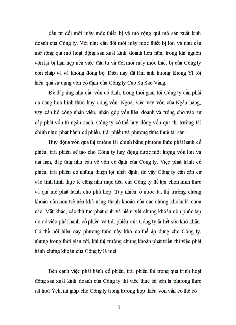 image for page Một số giải pháp chủ yếu nhằm góp phần nâng cao hiệu quả sử dụng vốn cố định ở Công ty Cao Su Sao Vàng 1