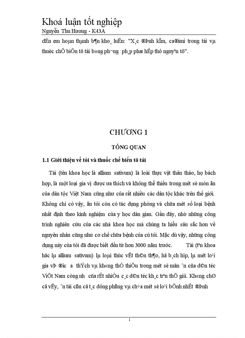 image for page Xác định kẽm cađimi trong tỏi và thuốc chế biến từ tỏi bằng phương pháp phổ hấp thụ nguyên tử 1