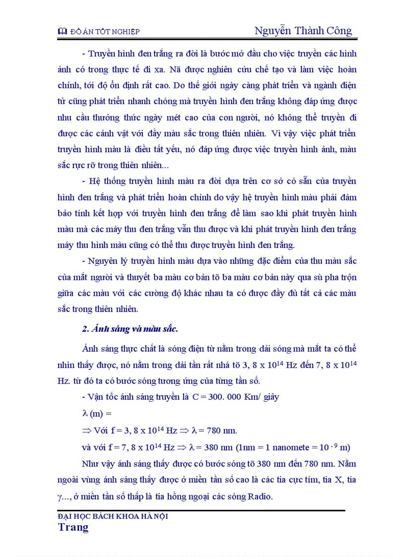 image for page Nguyên lý chung của máy thu hình màu và tác dụng từng khối trong máy thu hình 1
