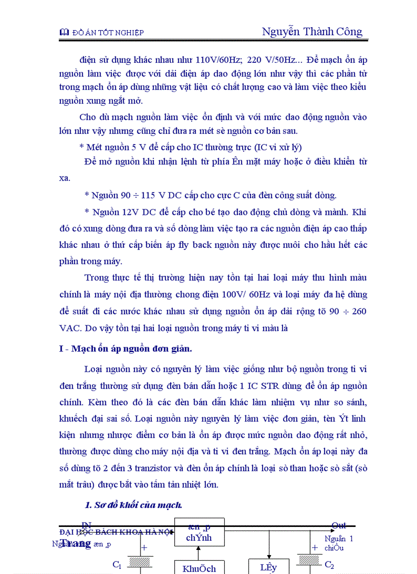 image for page Nguyên lý chung của máy thu hình màu và tác dụng từng khối trong máy thu hình 1