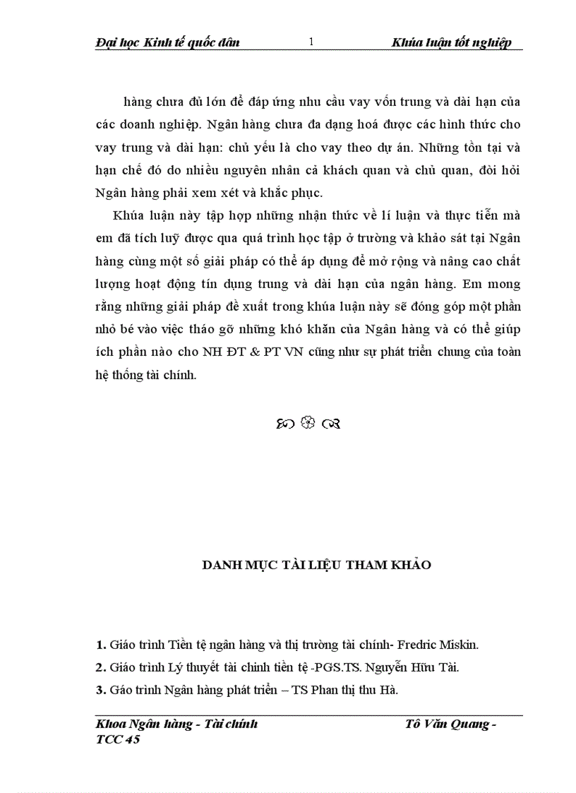image for page Nâng cao chất lượng hoạt động tín dụng trung và dài hạn tại chi nhánh Ngân hàng Đầu tư và Phát triển Bắc Hà Nội 1