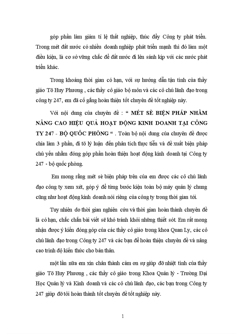 image for page Một số biện pháp nhằm nâng cao hiệu quả hoạt động kinh doanh tại Công ty 247 Bộ quốc phòng 1